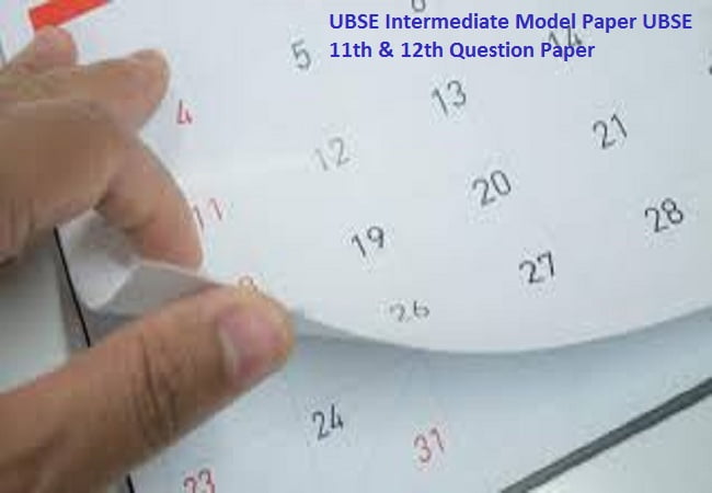 UBSE Intermediate Model Paper 2020 UBSE 11th & 12th Question Paper 2020